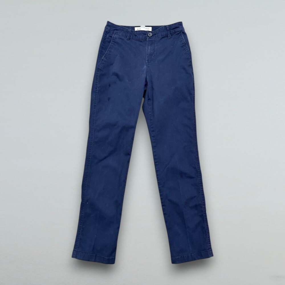 Navy Blue Straight Leg Chino Pants Mid Rise Casual Work Pants Size 0
